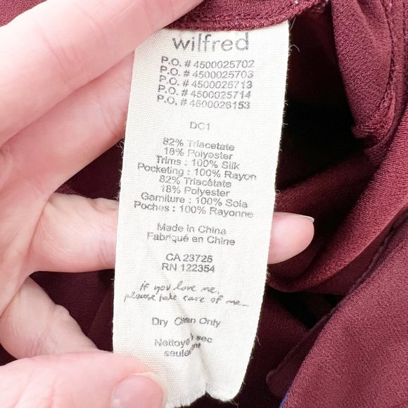 Aritzia Wilfred 100% Silk Trim Trousers Slim Straight Tuxedo Stripe Pants Preppy - Picture 4 of 5